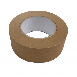 Pack 6 rollos de 48 mm x 80 m Cinta de embalar ecológica biodegradable adhesiva de papel, color kraft para precintadora.