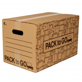 Pack 10 Cajas Carton Almacenaje, Mudanza con Asas, Carton reforzado de 50x30x30cm.